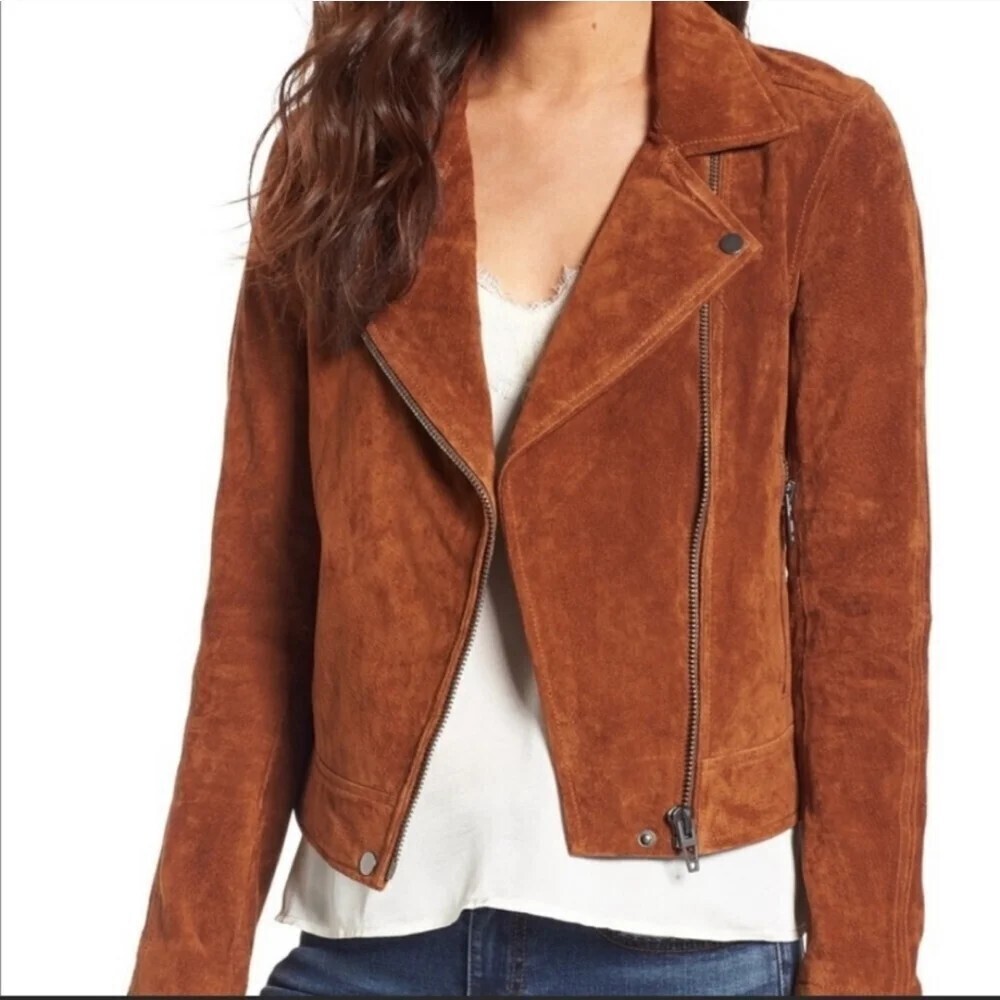 BLANKNYC Suede Moto Jacket Brown XS